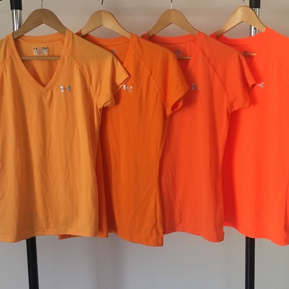 Sm Pumpkin Orange Under Armour Heat Gear Semi Fit - Picture 4 of 4